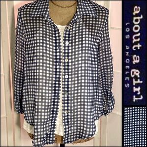 Slightly Sheer Gingham Check Button up